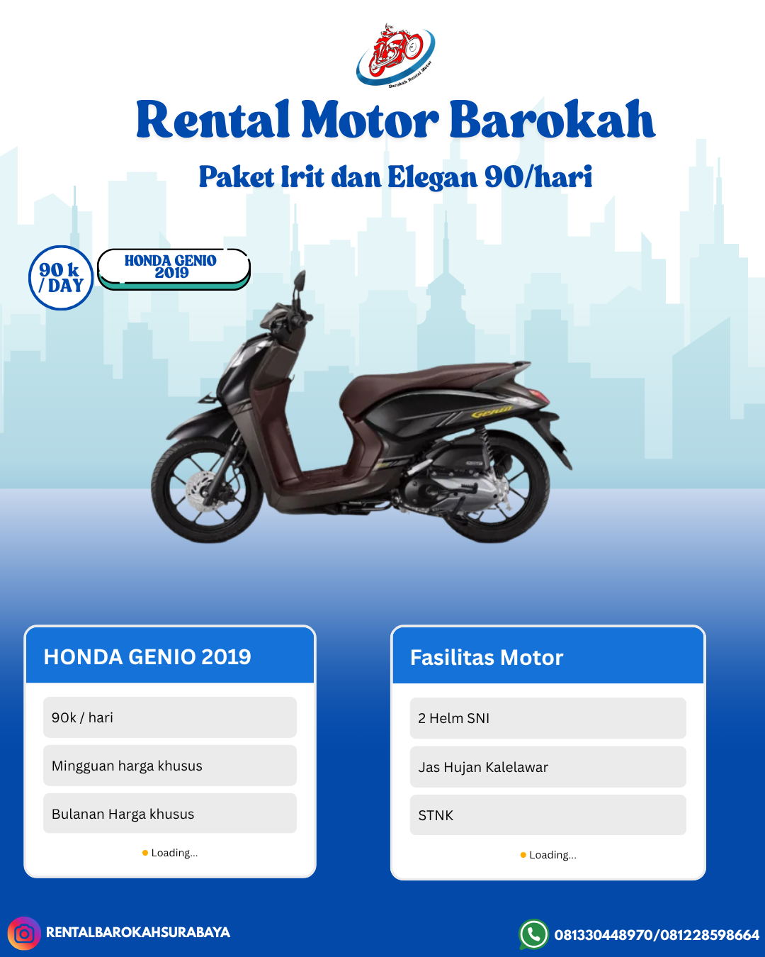 RENTAL MOTOR SURABAYA – GENIO 2019